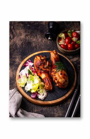 Roasted chicken drumstickswith vegetables