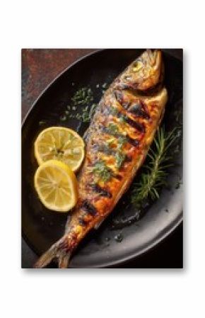 Black Plate Fish Dish