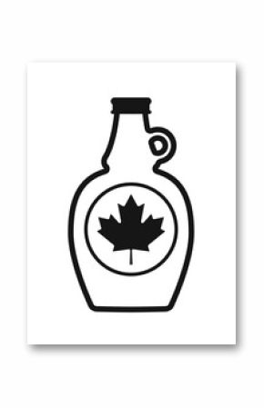 simple classic canadian maple syrup bottle outline made in canada icon symbol vector isolated on transparent background