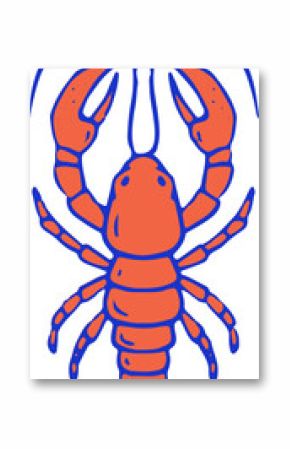 Vintage Red Lobster Illustration