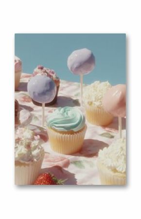 National Lollipop Day Festive Cupcakes and Cake Pops Assortment with Summer Pride and Back to School Vibes for Joyful Youth Marketing Campaigns