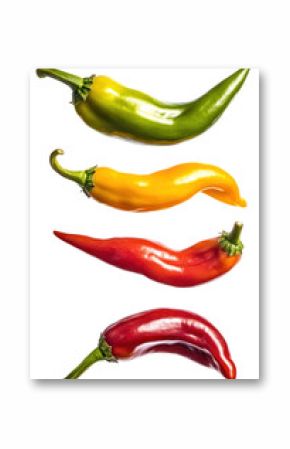 PNG Floating 4 of chillis vegetables isolated produce.