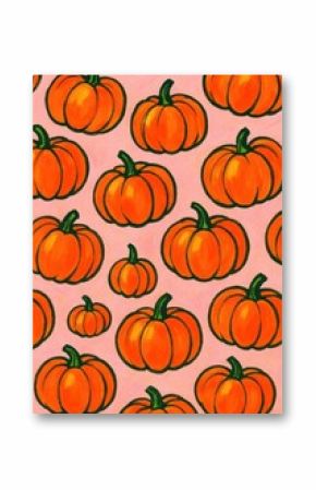 Vibrant pumpkins pattern illustration.