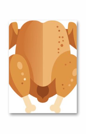 Roast Turkey  Top ViewI llustration SVG with Transparent Background