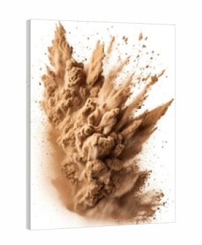 White background splattered exploding abstract.