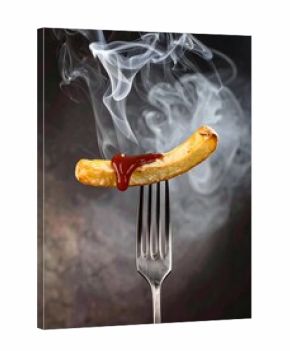 Heiße Pommes mit Ketchup