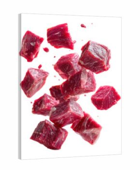 Chopping premium beef cuts kitchen food isolated on transparent background