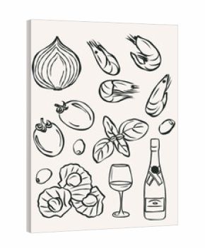 Hand drawn doodle food collection