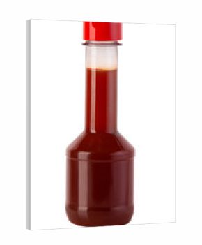 Red hot sauce bottle with transparent background