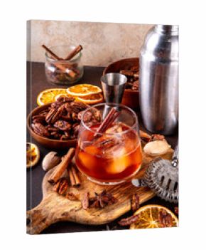 Autumn winter bourbon pecan pie strong alcohol drink