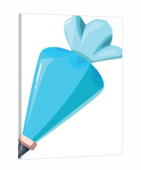 Pastry bag with light blue icing for decorating cakes and cupcakes