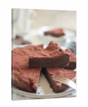 home made dark chocolate brownies 