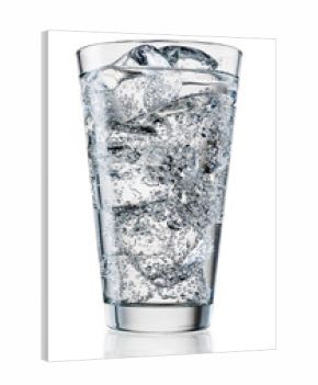 Glass of water with ice. With clipping path