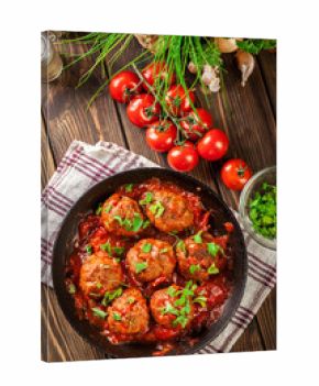 Pork meatballs with spicy tomato sauce