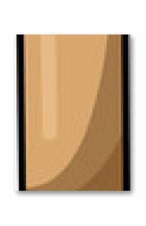Beige popsicle illustration is standing on transparent background, showing smooth shading and shine