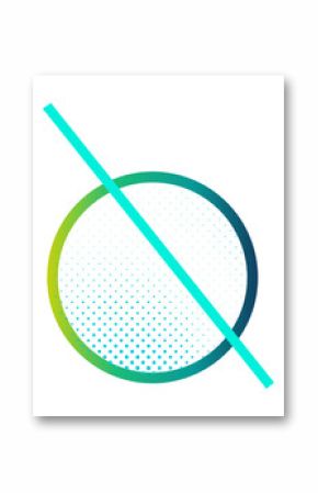 Displaying flat design ring with gradient, halftone dots, diagonal cyan bar, transparent background