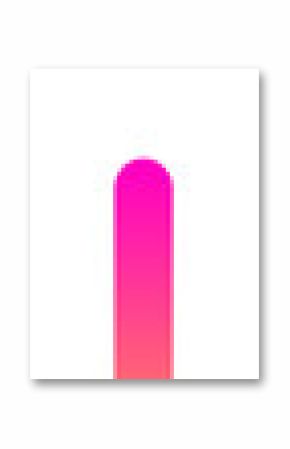 Showing stylized exclamation mark using gradient ring and rounded bar on transparent backdrop