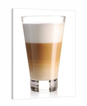 Latte coffee isolated on white