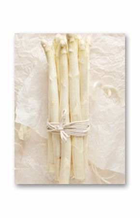 Bunch of fresh white asparagus