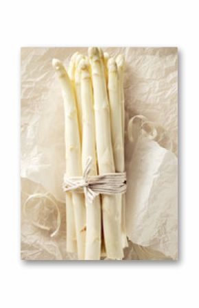 Bunch of fresh white asparagus