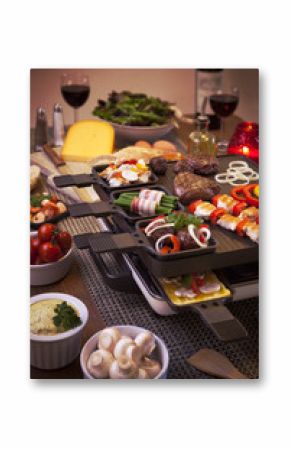 Raclette table-top grill or the Dutch variant 'gourmetten'