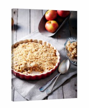 Apple crumble  with  fresh apples