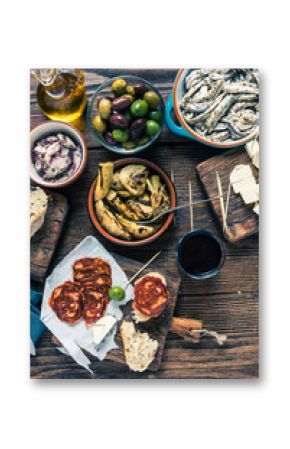 Traditional tapas served for share with friends