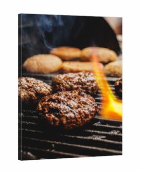 Grilled beef hamburger