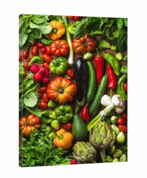 Fresh raw ingredients for healthy cooking or salad making