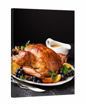 Festive celebration roasted turkey for Thanksgiving