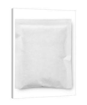 White blank paper sachet