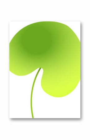 Flat design gradient leaf floating on transparent background, displaying lime-to-yellow hues