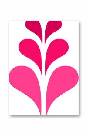 Six droplet shapes are fanning out in transparent vector graphic, creating decorative floral motif
