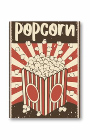 Popcorn Signage Poster Retro Rustic Vector