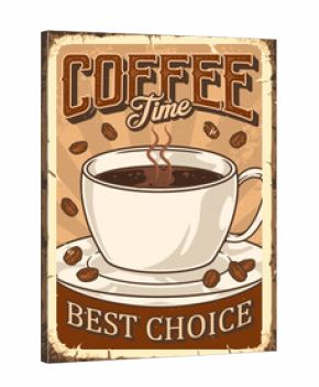 Coffee time vintage poster colorful