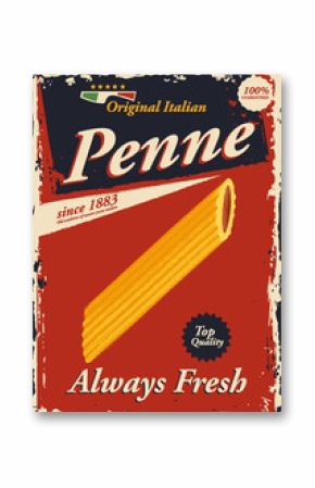 vintage advertising poster for penne pasta