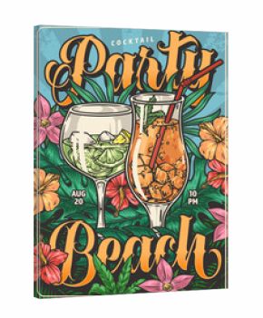Beach party vintage flyer colorful