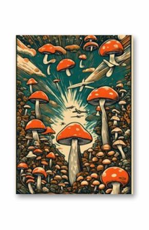 a vintage retro psychedelic concert gig band music poster 