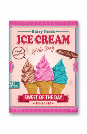 Vintage ice cream poster design