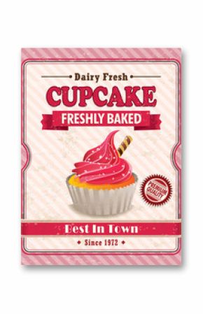 Vintage cupcake design poster