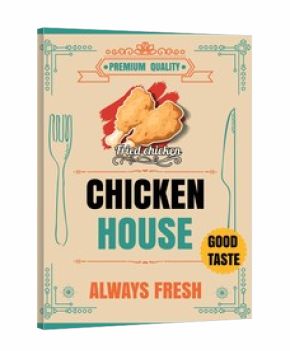 Fried chicken retro poster in vintage style, vector illustration