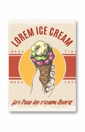 Delicious icecream vintage poster
