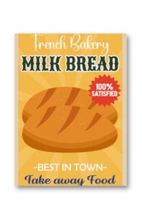 Vintage style poster retro bakery food banner emblem signboard