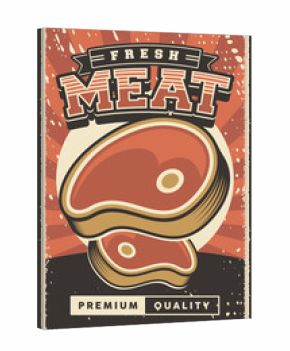 Retro vintage illustration vector graphic of Fresh Beef Meat fit for wood poster signage wall decor