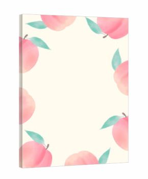 vector background with peaches in watercolor for banners, cards, flyers, social media wallpapers, etc.