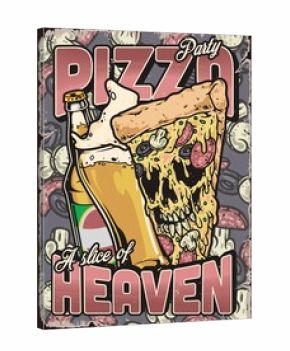 Pizza party vintage flyer colorful