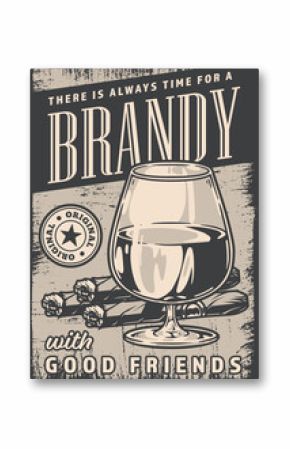 Brandi alcohol monochrome vintage flyer