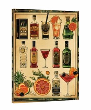  Vintage Alcohol Poster "Vintage Alcohol Advertisement Collage"