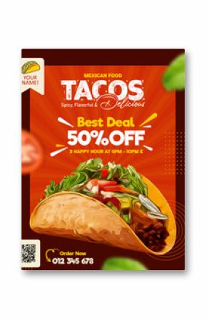 Tacos food promotion vector design post template