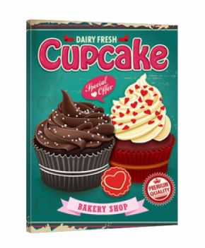 Vintage cupcake poster design